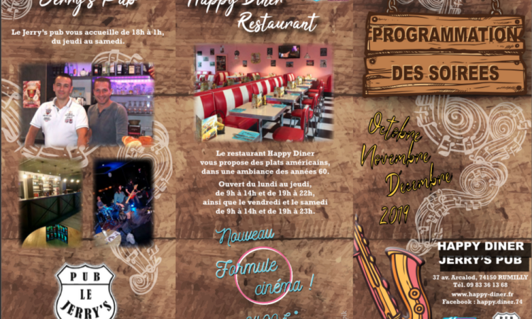 Programme du premier trimestre 2020 restaurant et pub avec soirées à thèmes! - Rumilly - Happy Diner 